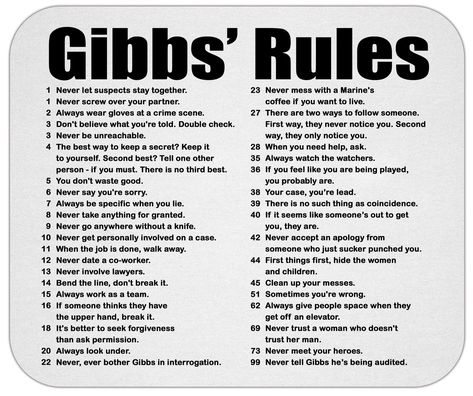 NCIS 2020 Gibbs' Rules Mouse Pad - Etsy Ncis Gibbs Rules, Ncis Gibbs, Gibbs Rules, Amazon Electronics, Ncis, A Sign, Things To Know, Wisdom Quotes, Good To Know