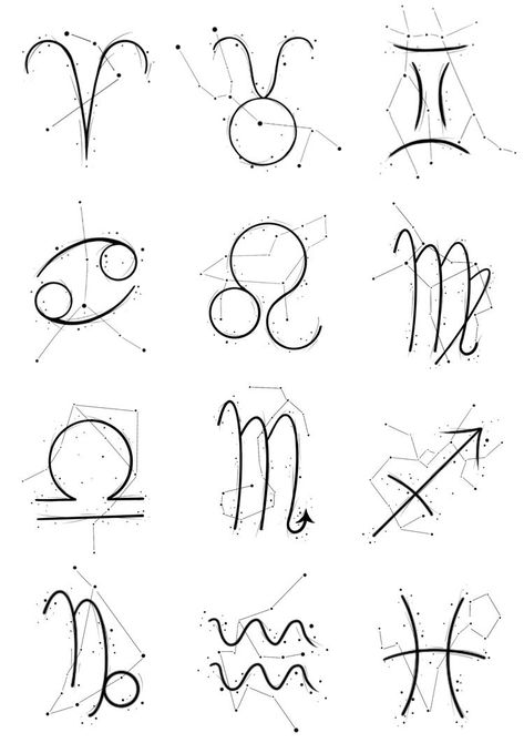 Zodiac Line Art, Tattoo Horoscope, Horoscope Tattoo, Line Art Tattoo, Horoscope Tattoos, Gemini Tattoo, Inspiration Tattoos, Doodle Tattoo, Zodiac Tattoos