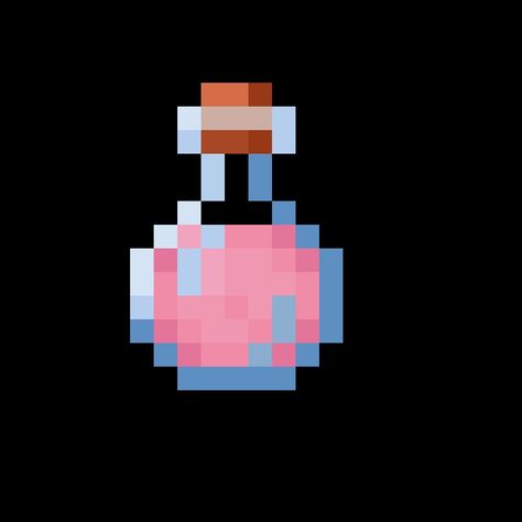 Minecraft Love Potion Painting, Minecraft Potion Painting, Block Art Minecraft, Minecraft Potion Bottle Pixel Art, Minecraft Potion Pixel Art, Minecraft Love Potion, Minecraft Potion Bottle, Minecraft Rose, Pixel Art Potion