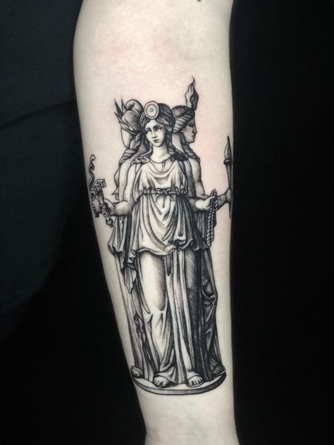 Hecate Tattoo, Greek Goddess Tattoo, Witchcraft Tattoos, Cactus Tattoos, Pagan Tattoo, Goddess Of Magic, Wiccan Tattoos, 16 Tattoo, Hecate Goddess