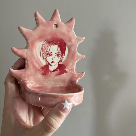 Karen Thürler on Instagram: "Nana 💞🖤 . . . . . . . . . . . . . . #nana #ceramic #contemporaryceramics #anime #shojo #ceramique #pottery #shrine #homedecor" Anime Ceramics Ideas, Ceramics Tattoo, Studio Ghibli Ceramics Ideas, Anime Ceramics, Anime Pottery, Ceramic Shrine, Ghibli Ceramic Mug, Anime Home Decor, Nana Figurines