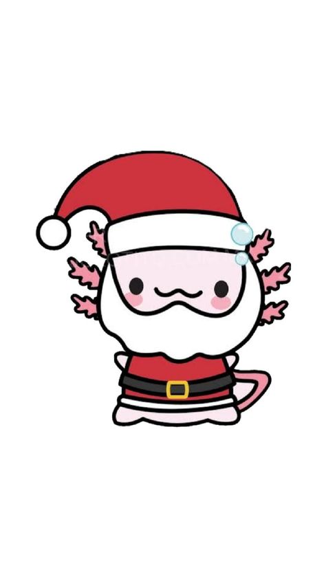 es un ajolote muy bonito Christmas Axolotl, Kawaii Axolotl, Images Kawaii, Kawaii Christmas, Cookies Christmas, Christmas Cookies, Wii, Santa Claus, Doodles