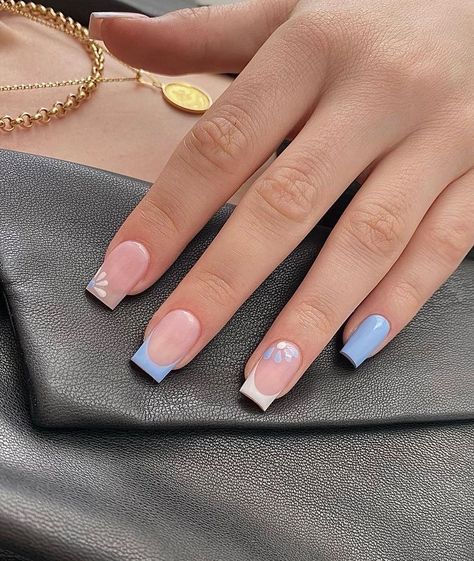 Spring Acrylic Nails, Gel Acrylic Nails, French Tip Acrylic Nails, Simple Acrylic Nails, Work Nails, Short Square Acrylic Nails, Acrylic Nails Coffin Short, Summer Acrylic Nails, Short Acrylic Nails Designs