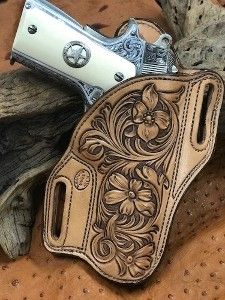 Sheridan Style Leather Tooling, Tooled Knife Sheath, Leather Work Designs, Floral Leather Tooling Patterns, Tooled Leather Knife Sheath, Leather Work Ideas, Leather Working Projects Ideas, Knife Sheath Ideas, Leather Projects Ideas