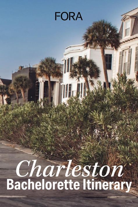 Get ready to party with your girls using this ultimate Charleston bachelorette itinerary. This guide has all the ideas you need to plan the perfect bachelorette weekend in charming Charleston for the bride to be and her girls. Find out how to pay the same (no, really!) and get WAY more when you have a Fora advisor plan your bachelorette trip to Charleston at foratravel.com. Charleston Itinerary, Travel Agent Career, Charleston Bachelorette Party, Charleston Bachelorette, Charleston Hotels, Bachelorette Party Destinations, Girls Trips, Bachelorette Itinerary, Bachelorette Trip