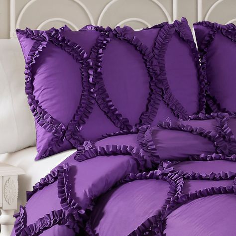 Lush Decor Avon Comforter Set | Kohls Bed Cover Design, Euro Pillows, Purple Set, Lush Decor, Long Pillow, Trellis Pattern, Creative Things, Bed Linens Luxury, Comforter Set