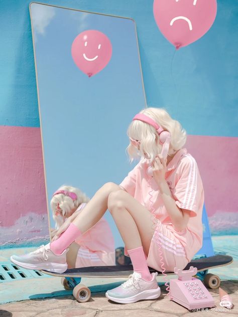 Pink And Blue Photoshoot, Pastel Photoshoot, Merch Shoot, Blue Photoshoot, Pastel Clothes, Baby Branding, Pastel Girl, Pastel Outfit, Poses References