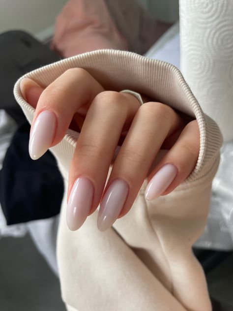 gel manicure in milky white colour #nails #naildesign #nailideas #nailinspiration #milkywhitenails #manicure #gelnails White Colour Nails, Off White Almond Nails, Khloe Kardashian Nails, Clean Manicure, Ambre Nails, Silk Nails, White Almond Nails, Neutral Nail Color, Sheer Nails