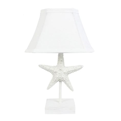 Rosecliff Heights 13'' White Table Lamp | Wayfair.ca White Accent Table, Coastal Nursery, Coastal Lighting, Linen Lamp Shades, Stylish Table Lamps, Star Lamp, Nursery Inspo, Sea Star, White Table Lamp