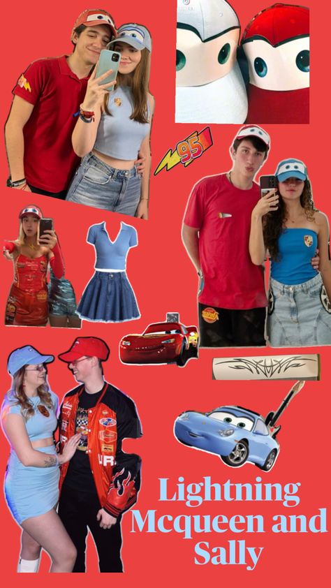 Lighting Mcqueen And Sally, Mcqueen And Sally, Mcqueen Costume, Lighting Mcqueen, Lightning Mcqueen, Halloween Costumes, My Style, Lighting