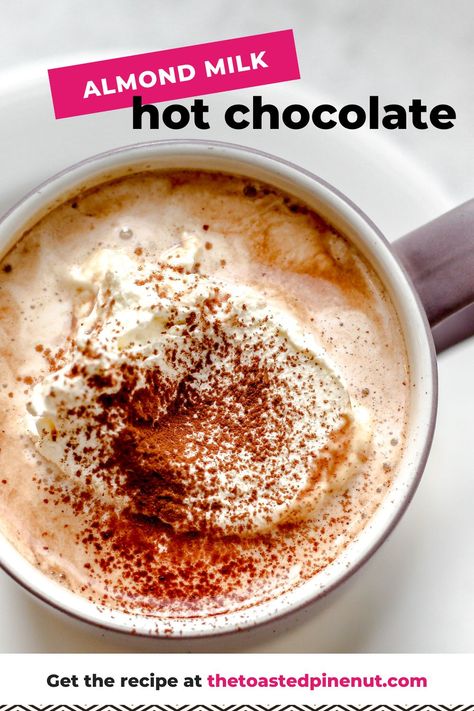 Hot Chocolate With Almond Milk Recipe, Almond Hot Chocolate, Hot Cocoa With Almond Milk, Almond Milk Hot Cocoa Recipe, Almond Milk Hot Chocolate Recipe, Homemade Hot Coco, Hot Chocolate With Almond Milk, Almond Milk Hot Chocolate, Hot Chocolate Recipe Homemade