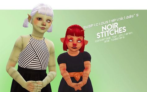 @suspiciouslypinklady‘s Noir Stitches requested by anon  Converted for toddlers and children  Custom thumbnail, disabled for random & color tagged  Original creator’s tou applies!   Tagged as facepaint! Sims 4 Game, Facepaint, Cc Finds, Color Tag, No Ads, Random Color, Face Painting, Old And New, Sims 4