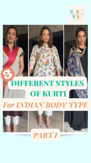 SHIKHA K || PERSONAL STYLIST & STYLE COACH || PERSONAL SHOPPER on Instagram: "✨DIFFERENT KURTIS FOR DIFFERENT BODY TYPES! -PART 1! 1. FULL LENGHT KURTIS- a favourite amongst all! ❌IF YOU ARE SHORT & CURVY ! AVOID IT! Specially if it is too long and you can’t wear heels! It can make u look shorter! 2. ANGRAKHA:- A flattering one for all body types! WEAR IT WITH CIGARETTE PANTS! 3. Straight kurti: a versatile and staple in your wardrobe. Dress it@up or dress it down! ❌Avoid leggings with it! By yours truly :- Shikhak #VanityUnapologetiq 📍DM TO BOOK YOUR CONSULTATION! We help you manifest your dream vision to Reality! #stylistdoitbetter #indianwear #indianweddingstyle #indiandresses #kurtistyle #kurtastyle #bodytype #indianbodytype #explorepage✨ #basicstyle #style101 #stylebyshik Short Curvy, Rectangle Body Shape, Short Kurtis, Kurti Style, Different Body Types, Apple Body Shapes, Straight Kurti, Pear Body, Adah Sharma