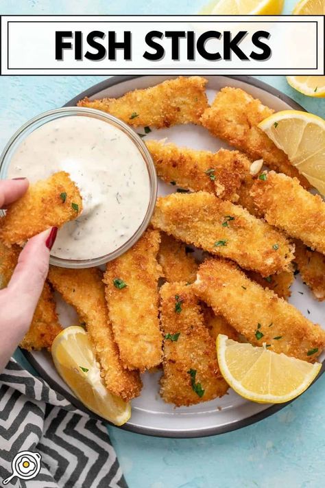 Homemade Fish Sticks, Homemade Fish Fingers, Fish Fingers, Lemon Garlic Shrimp, Fish Finger, Fish Sticks, Shrimp And Rice, Easy One Pot Meals, Seafood Dinner