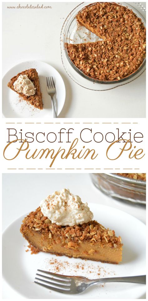 Biscoff Cookies and Pumpkin Pie are a match made in heaven!  A perfect new twist on Pumpkin Pie for Thanksgiving this year!  This is hands down my favorite pumpkin pie. Pumpkin Pie Using Pumpkin Cookie Dough, Pumpkin Biscoff Pie, Pumpkin Pie With Biscoff Crust, Twist On Pumpkin Pie, Cookie Butter Pumpkin Pie, Pumpkin Pie Unique, Pumpkin Pie With Cookie Crust, Biscoff Pumpkin Pie, Unique Pumpkin Pie Recipes