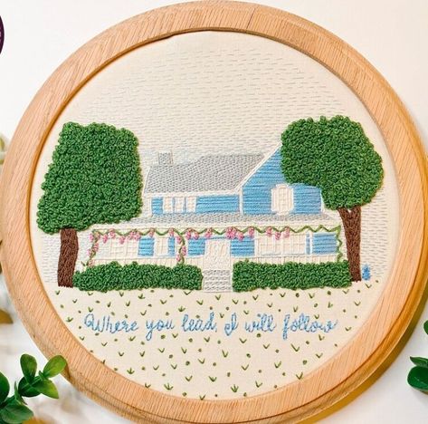 Gilmore Girl House, House Embroidery Pattern, Gilmore Girls House, House Embroidery, Home Embroidery, Girls Home, Gilmore Girl, Star Embroidery, Girl House