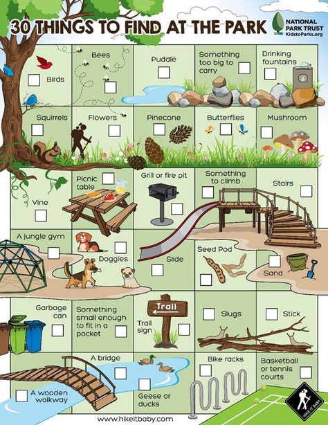 Scavenger hunt of things to find at the park with your kids. Fun outdoor activity for babies, toddlers, and older kids! Pictures Of Things, Fun Outdoor Activities, Nature School, Children Park, Outdoor Education, Natural Playground, Outdoor Activities For Kids, Forest School, Nature Play