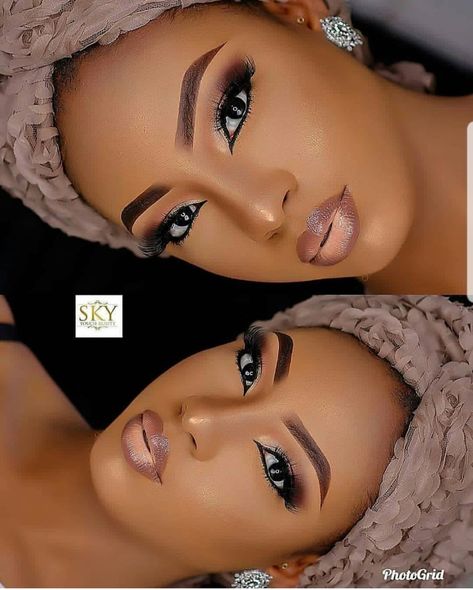 Black Bridal Makeup, Maquillage Yeux Cut Crease, Makeup For Black Skin, Styles For Black Women, Brown Skin Makeup, Beauty Make-up, Braut Make-up, Black Bridal, Black Women Makeup