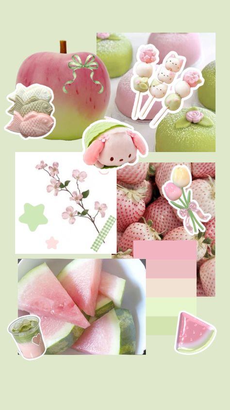 Pastel pink and green🍡 #pinkandgreen #pastel #pastelgreen #pastelpink #pink #green #pastelpinkamdgreen Pink And Green Wallpaper, Wall Collage Decor, Retro Wallpaper Iphone, Pastel Pink Aesthetic, Minimalist Wallpaper, Retro Wallpaper, Instagram Photo Inspiration, Pastel Wallpaper, Cat Wallpaper