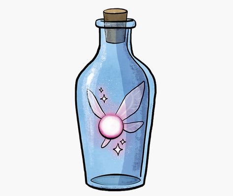 Legend of Zelda Zelda Potion Bottles, Zelda Botw Fairy, Zelda Fairy Bottle, Zelda Fairy Art, Zelda Botw Tattoo Ideas, Legend Of Zelda Fairies, Legend Of Zelda Fairy Tattoo, Legend Of Zelda Doodles, Zelda Fairy Tattoo