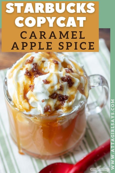 Starbucks Apple Cider, Caramel Simple Syrup, Hot Caramel Apple Cider, Infused Caramel, Starbucks Caramel Apple Spice, Apple Cider Ingredients, Caramel Apple Cider Recipe, Hot Apple Cider Recipe, Caramel Apple Cider