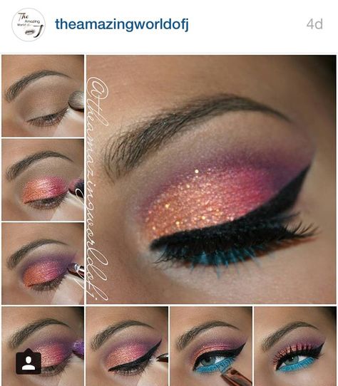 Make Up Yeux, Eye Makeup Techniques, Makeup Help, Beautiful Eye Makeup, Colorful Eye Makeup, How To Apply Eyeshadow, Creative Eye Makeup, Bh Cosmetics, Makeup For Black Women