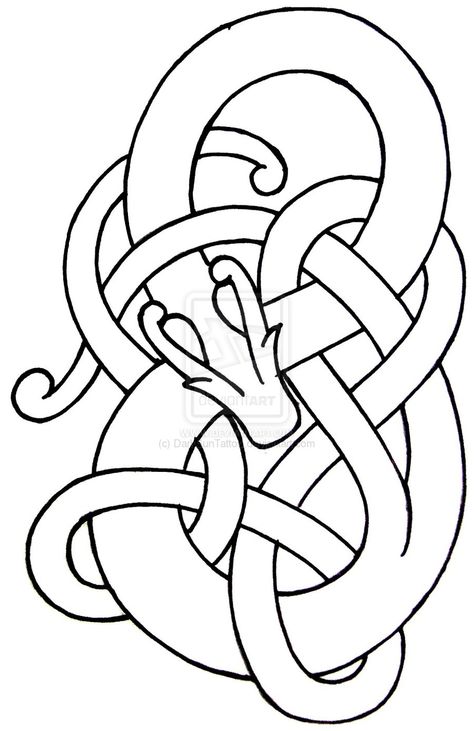 Norse dragon pattern - I want to turn this into a snake that turns into a vine.  This is the one, maybe. Runestone Art, Nordic Knotwork, Viking Embroidery, Art Viking, Viking Pattern, Norse Symbols, Viking Designs, Celtic Patterns, Celtic Knotwork