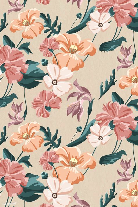 Flower Seamless Pattern, Modern Wallpaper Designs, Wallpaper Seamless, Cherry Blossom Branch, Vector Flowers, Flower Prints Art, Backdrops Backgrounds, Free Graphics, Seamless Pattern Vector