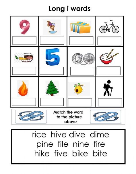 Long I Sound Worksheets, Long I Words Worksheets, Long Sounds Worksheets, Long Vowel Worksheets Kindergarten, Long Vowel I Worksheet, Long I Worksheets, Og Phonics, Long Vowel Sounds Worksheets, Vowel Sounds Activities