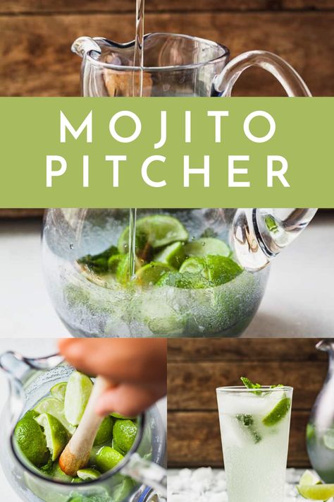 Mojito Recipe Pitcher, Mojito Pitcher, Best Mojito Recipe, Mojito Recipe Classic, Meatless Dinners, Mojito Drink, Mint Sugar, Summer Drinks Alcohol, Mint Mojito