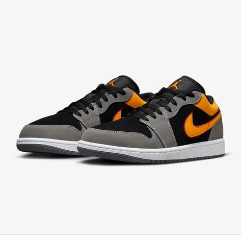 Nike Shoes (men), Jordan Sneaker, Grey And Orange, Jordan Grey, Nike Air Jordan 1 Low, Wings Logo, Nike Sb Dunks, Nike Air Jordan 1, Swag Shoes