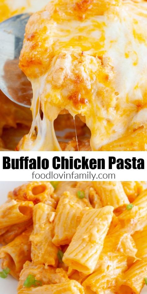 Buffalo Chicken Alfredo Bake, Easy Recipes For Teens To Make, Buffalo Ranch Chicken Pasta, Chicken Cheese Pasta, Recipes Rotisserie Chicken, Buffalo Chicken Pasta Bake, Easy Homemade Buffalo Sauce, Buffalo Pasta, Leftover Chicken Recipes Easy