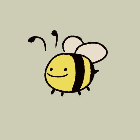 Cute Bee Drawing Kawaii, Cute Bumblebee Drawing, Bee Icon Aesthetic, Bumblebees Drawing, Bee Aesthetic Drawing, Cute Bee Drawing, Bee Doodle, Logo Honey, Bumblebee Drawing