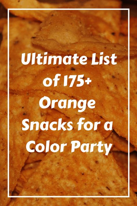 Discover the ultimate list of 175+ vibrant orange snacks perfect for a Color Party, Rainbow Picnic, Halloween birthday bash, or gifting a Color Basket to a friend. From orange-hued treats to snacks in eye-catching orange packaging, this comprehensive guide is your go-to resource for all things orange-themed snacking. Organized into various categories, it's your key to hosting or attending the most memorable Orange Themed Party! Orange And Black Party Food, Foods That Are Orange, Orange Things For Color Party, Orange Themed Appetizers, Foods That Are Orange In Color, Orange Food Board For Party, Orange Themed Food Ideas, Orange Color Party Ideas, Orange Board Night Ideas