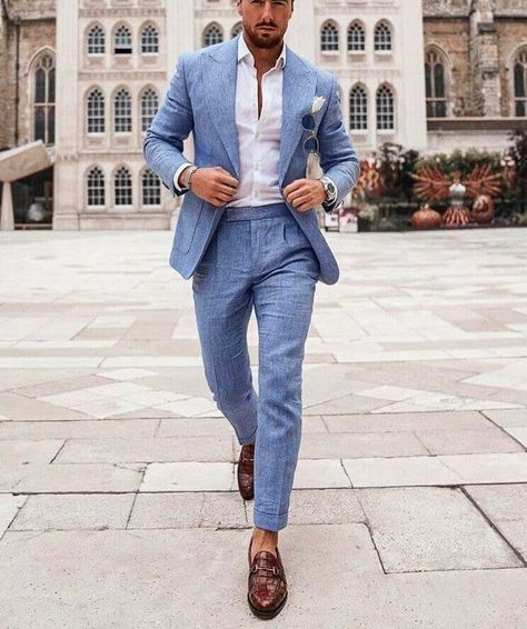 Men Linen Suits, Blue Prom Suit, Linen Suit Men, Mens Linen Suit, Blue Linen Suit, Sky Blue Suit, Linen Suits For Men, Beach Wedding Suits, Summer Wedding Suits