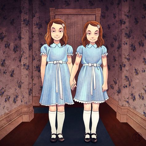 The shining twins Twin Characters, The Shining Twins, Ideas Cuadros, Twin Halloween, Design Comics, Evil Twin, The Shining, Twin Sisters, Horror Movies