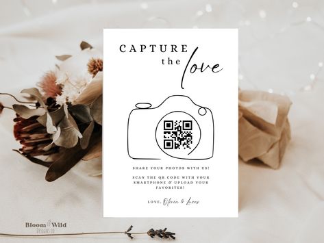 Love Qr Code, Wedding Guests Photos, Bouquet Keepsake, Wedding Photo Sharing, Qr Code Sign, Qr Code Wedding, Wedding Activities, Future Wedding Plans, Deco Wedding