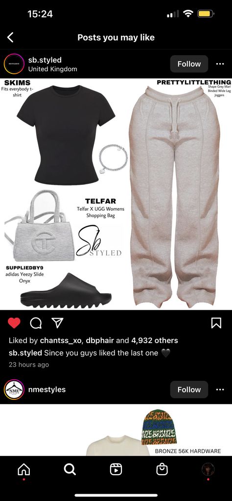 Outfit Ideas With Black Yeezy Slides, Winter Essentials Clothes Black Women, Azure Yeezy Slides Outfit, Yeezy Slides Black Outfit, Slate Grey Yeezy Slides Outfit, Yezzy Slides Outfits Girl Black, Black Yeezy Slides Outfit Women, Yeezy Slides Outfit Black Women, Yeezy Outfit Women Slides