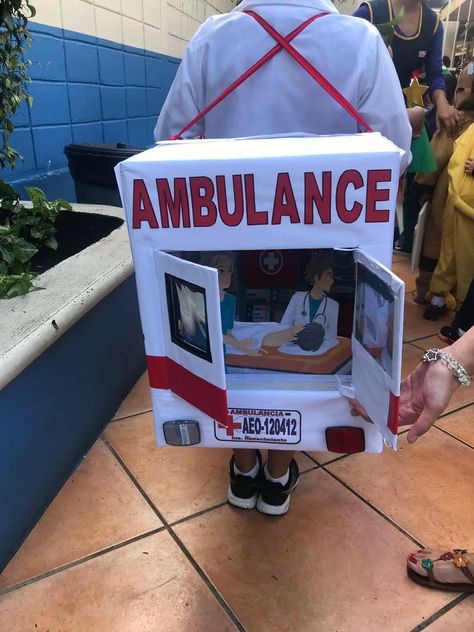 Ambulance Costume, Fish Costume Kids, Ambulance Craft, Fancy Dress Costumes Kids, Fancy Dress Competition, Transportation Crafts, Maleficent Costume, Busy Activities