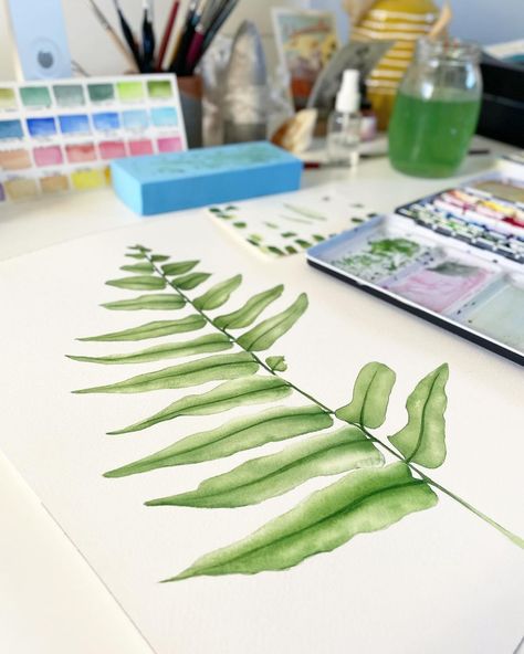 First time painting a fern. I think it needs one more layer. I enjoyed painting this. #mindfulnessart #watercolorpractice… | Instagram Mindfulness Art, Time Painting, Botanical Watercolor, Watercolour Art, Fern, Watercolor Art, Things To Think About, First Time, On Instagram