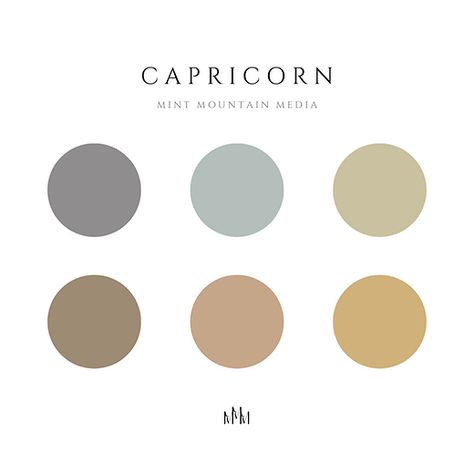 Palettes | Mint Mountain Media 3/6 Capricorn Color Palette, Wellness Brand Color Palette, Angel Color Palette, Zodiac Color Palette, Colors With Hex Codes, Muted Pastel Color Palette, Terra Cotta Color Palette, Things Painting, Mobile Bartending