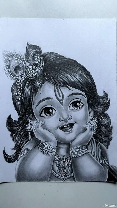 Bal Krishna Drawing, Krishna Portrait, Canvas Art Painting Abstract, Pencil Drawing Images, Easy Mandala Drawing, Krishna Drawing, Boho Art Drawings, Pencil Sketch Images, Easy Love Drawings