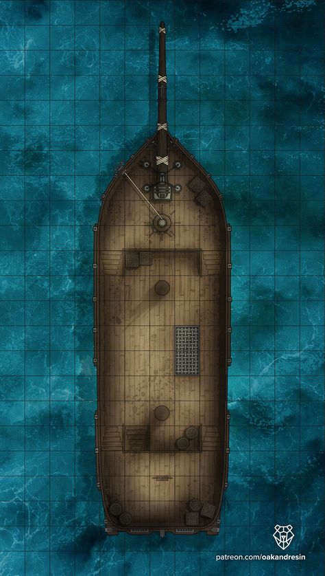 Reimagining of a battlship by Mike Schley. #adventure #adventuremap #art #artwork #clipstudio #cosplay #creatures #Dnd #dndbeyond #dragons #dungeon #dungeonmap #dungeonmaster #dungeonsanddragons #explorer #fantasy #fantasymap #magic #magicthegathering #map #monsters #natural20 #pathfinder #patreon #roleplay #roleplaying #roll20 #rpg #wizardsofthecoast #worldofwarcraft #medieval #ship #boat #sail #ocean #water #sea #waves #cruise Map Monsters, Medieval Ship, D&d Online, Ship Map, Dungeon Master's Guide, Ship Boat, Adventure Map, Water Sea, Dungeon Maps