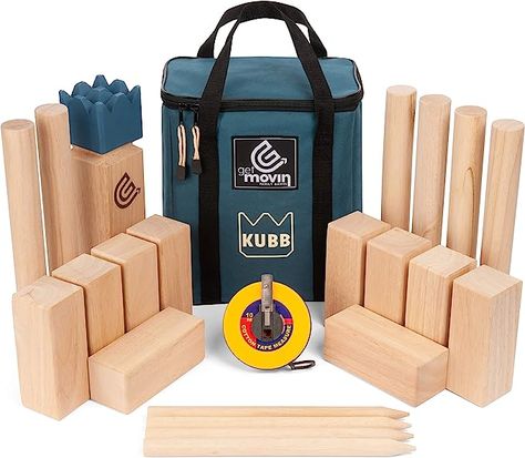 Amazon.com : GETMOVIN SPORTS Kubb Premium Rubberwood Set, Viking Chess Fun Outdoor Yard Game, Giant Board Game for The Beach, Lawn, or Party : Sports & Outdoors Kubb Game, Giant Yard Games, Viking Chess, Outdoor Yard Games, Yard Game, Fun Outdoor Games, Giant Games, Yard Games, Backyard Play