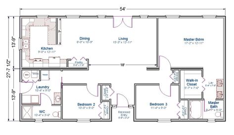 Rectangle House Plans, Shotgun House Plans, Rambler House Plans, Rectangle House, Diy Tiny House Plans, One Floor House Plans, Dog House Plans, Floor Plans Ranch, Unique Floor Plans