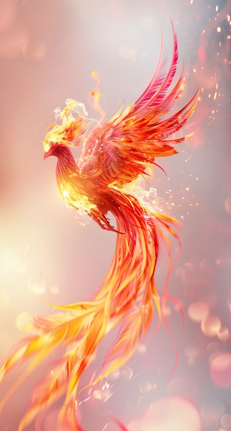 Phoenix Bird Picture, Phoenix Digital Art, Abstract Phoenix Art, Phoenix Woman Art, Dragon And Phoenix Art, Phoenix Fantasy Art, Fenix Wallpaper, Phoenix Creature, Jay Tiktok