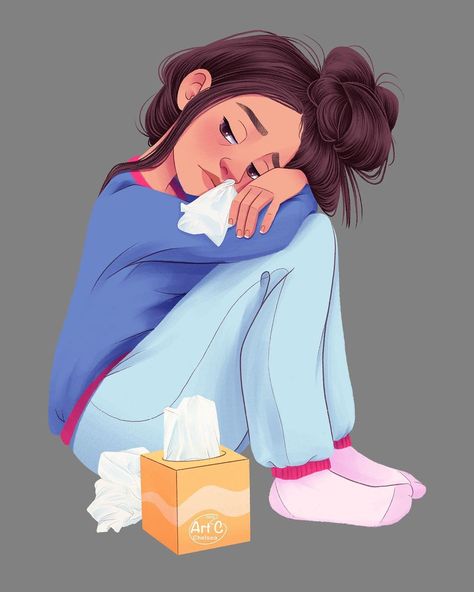 Feeling Sick Quotes Cold, Feeling Sick Illustration, Sickness Illustration, Sickness Quotes, Sick Mood, Sick Cartoon, Sick Illustration, Sticker Facebook, Illness Illustration