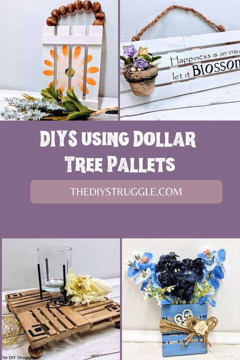 Mini Pallet Crafts, Mini Pallet Ideas, Dollar Tree Diy Projects, Pallet Crafts Diy, Christmas Pallet Signs, Wood Pallet Crafts, Crate Crafts, Diy Gifts To Sell, Dollar Store Diy Projects