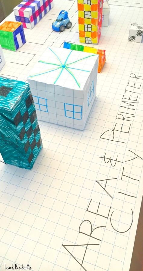 Looking for a cool way to incorporate Architecture into a STEM project?  This area and perimeter city brings together science, math, engineering, city planning, maps, and art to make the perfect STEM/STEAM project! And it is SO much fun to create. I used to want to be an architect. I think it is an amazing … World Maths Day, Math Art Projects, Maths Day, Maths Area, Steam Projects, Art To Make, Math Stem, Math Crafts, Fifth Grade Math