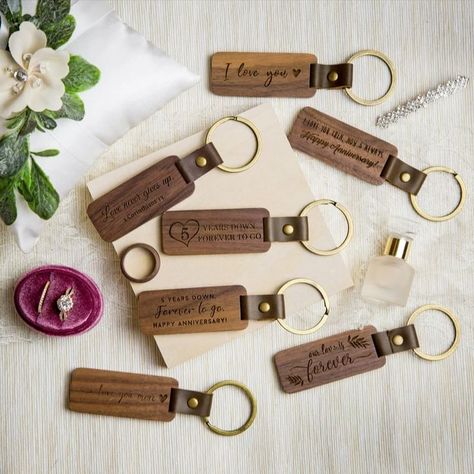 Boyfriend Stocking Stuffers, Wooden Anniversary Gift, Anniversary Keychain, Burlap Gift Bags, Wood Anniversary Gift, Anniversary Gift For Husband, Wood Anniversary, Laser Files, Laser Engraved Ideas